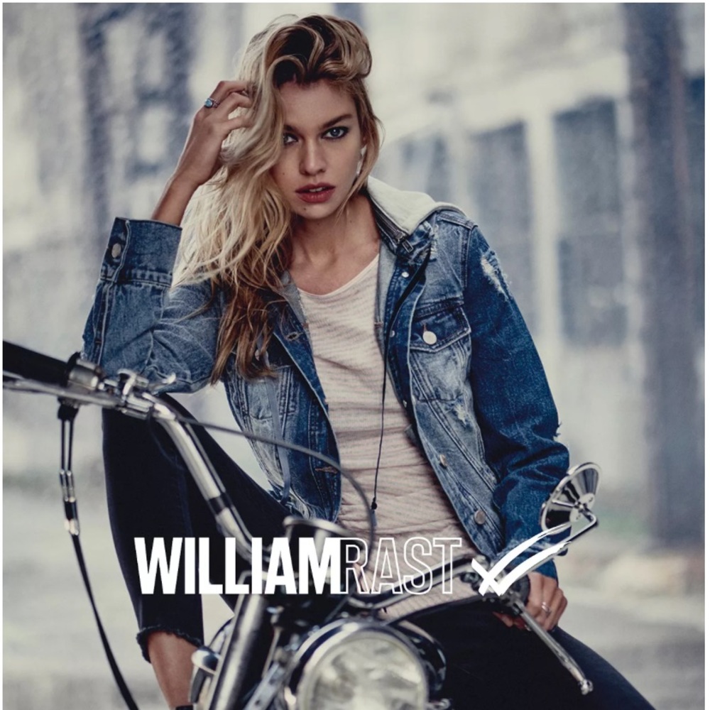 William Rast Lenna Ripped Hooded Denim Jacket, XS, NWT!!!